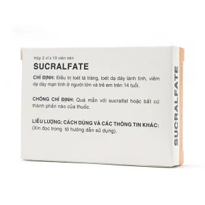 Thuốc Sucralfate Vidipha điều trị loét tá tràng - dạ dày (2 vỉ x 10 viên)
