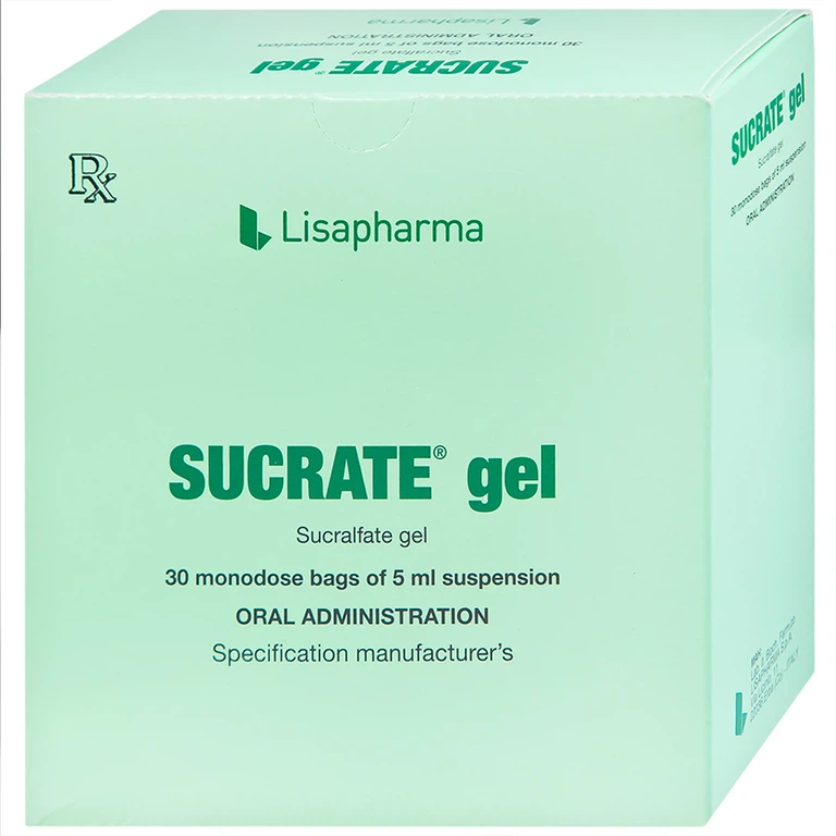 Hỗn dịch Sucrate Gel Istituto Biochimico Italiano điều trị loét dạ dày - tá tràng (30 gói x 5ml)