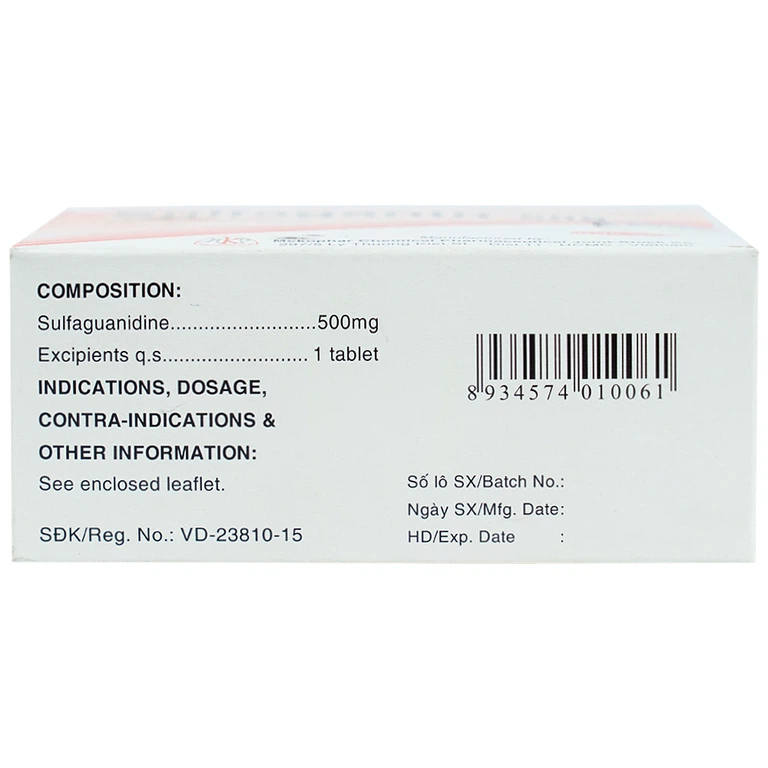 Thuốc Sulfaganin 500 Mekophar điều trị tiêu chảy cấp (10 vỉ x 10 viên)