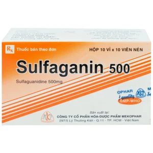 Thuốc Sulfaganin 500 Mekophar điều trị tiêu chảy cấp (10 vỉ x 10 viên)