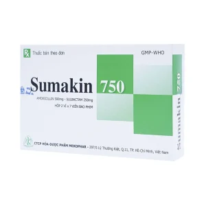 Thuốc Sumakin 750 Mekophar điều trị viêm tai giữa, viêm xoang (2 vỉ x 7 viên)