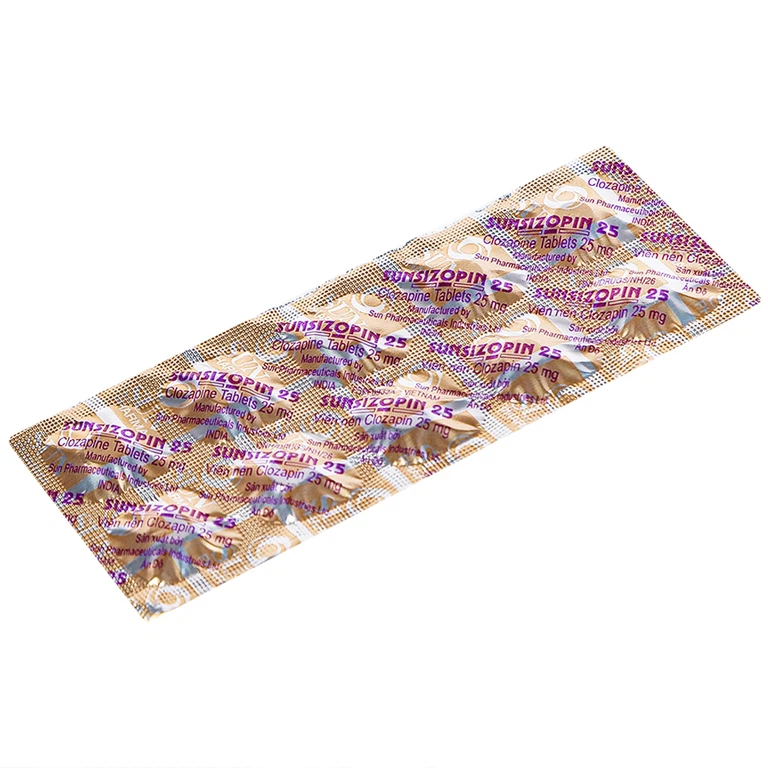 Thuốc Sunsizopin 25 Sun Pharma điều trị chứng tâm thần phân liệt (5 vỉ x 10 viên)