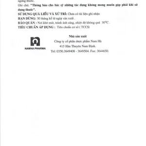 Thuốc Sylhepgan Nam Hà điều trị tăng amoniac huyết (12 vỉ x 5 viên)