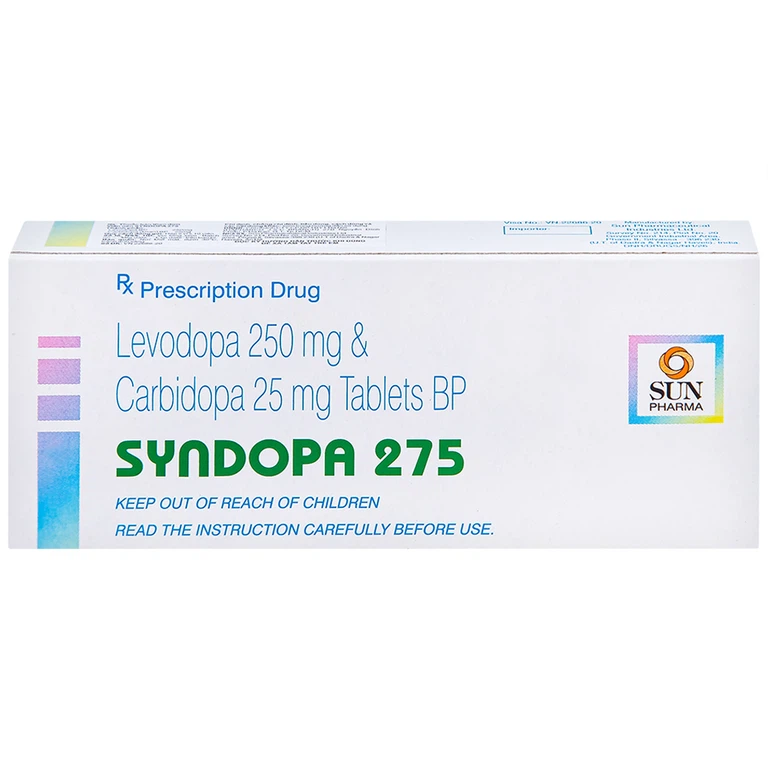 Thuốc Syndopa 275 Sun Pharma điều trị triệu chứng bệnh Parkinson (5 vỉ x 10 viên)