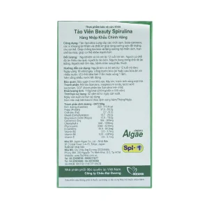 Tảo viên Beauty Spirulina tăng sức đề kháng, chống táo bón (550 viên)
