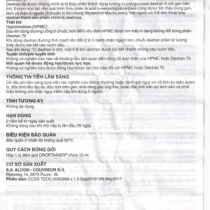 Thuốc nhỏ mắt Tears Naturale II Alcon giảm tiết nước mắt hoặc dịch nhầy (15ml)