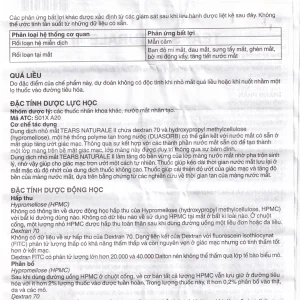 Thuốc nhỏ mắt Tears Naturale II Alcon giảm tiết nước mắt hoặc dịch nhầy (15ml)