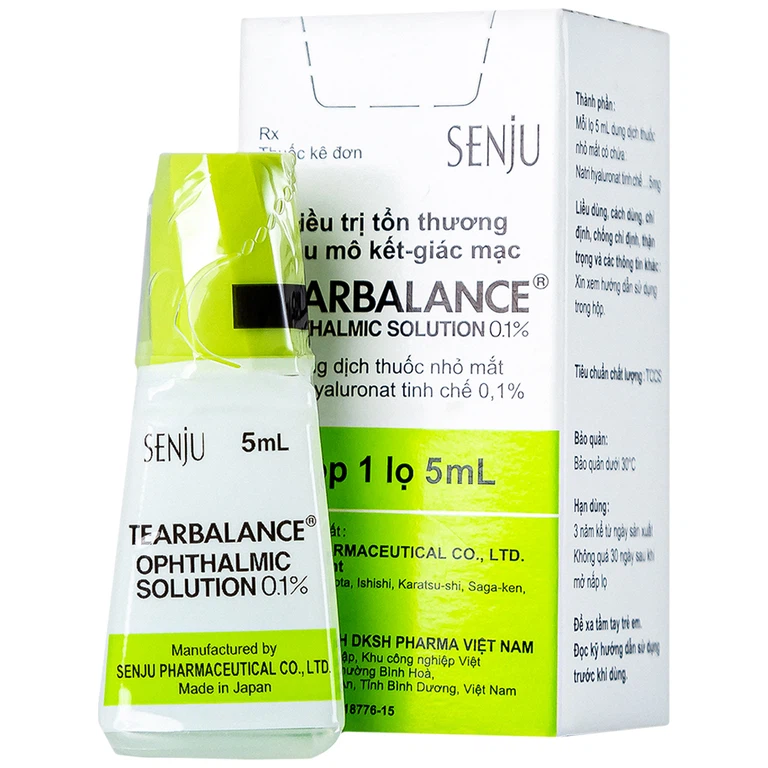 Dung dịch thuốc nhỏ mắt Tearbalance 0.1% điều trị tổn thương biểu mô kết - giác mạc (5ml)