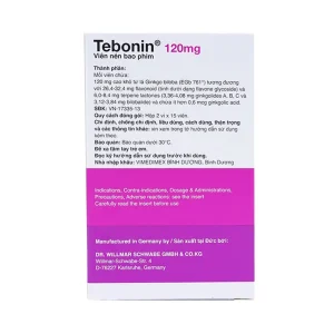Thuốc Tebonin 120mg Dr. Willmar Schwabe điều trị rối loạn tuần hoàn máu não (2 vỉ x 15 viên)