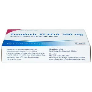 Thuốc Tenofovir STADA 300mg điều trị nhiễm HIV-1, viêm gan B (3 vỉ x 10 viên)