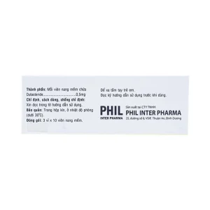 Thuốc Tenricy 0.5mg Phil điều trị triệu chứng phì đại tuyến tiền liệt lành tính (3 vỉ x 10 viên)