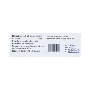 Thuốc Tenricy 0.5mg Phil điều trị triệu chứng phì đại tuyến tiền liệt lành tính (3 vỉ x 10 viên)