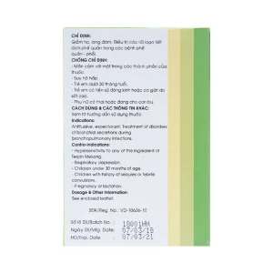 Thuốc Terpin Mekong Mekophar giảm ho, long đàm (2 vỉ x 25 viên)