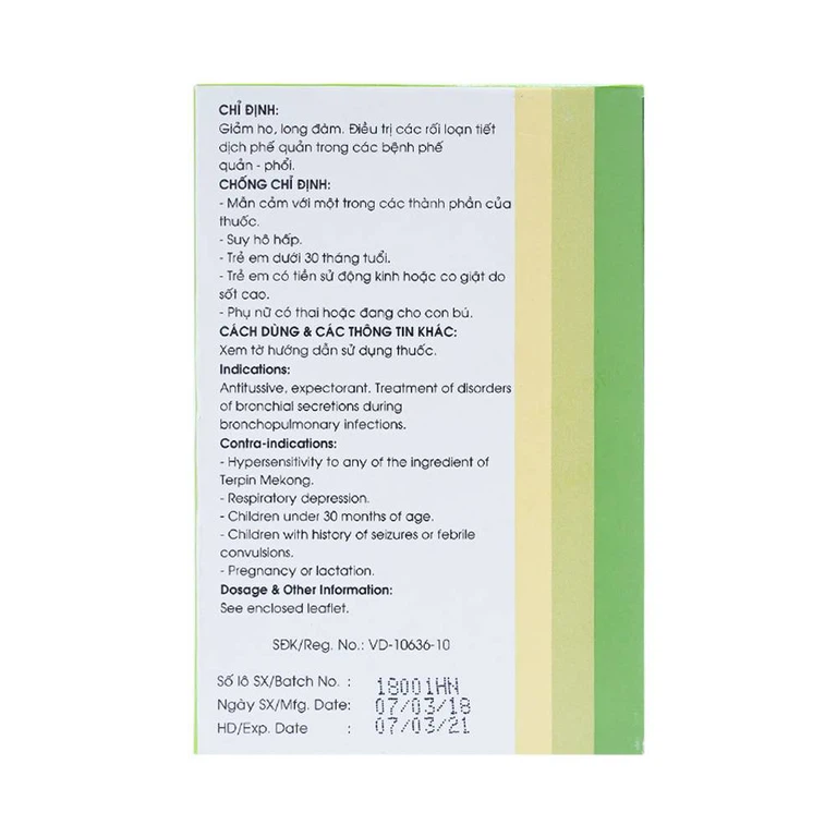 Thuốc Terpin Mekong Mekophar giảm ho, long đàm (2 vỉ x 25 viên)