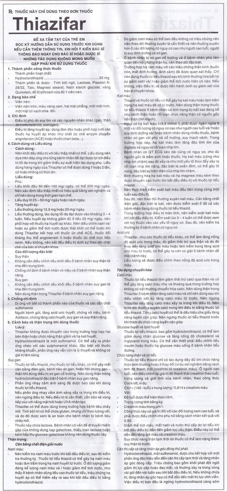 Thuốc Thiazifar Pharmedic điều trị suy tim, tăng huyết áp (10 vỉ x 10 viên)