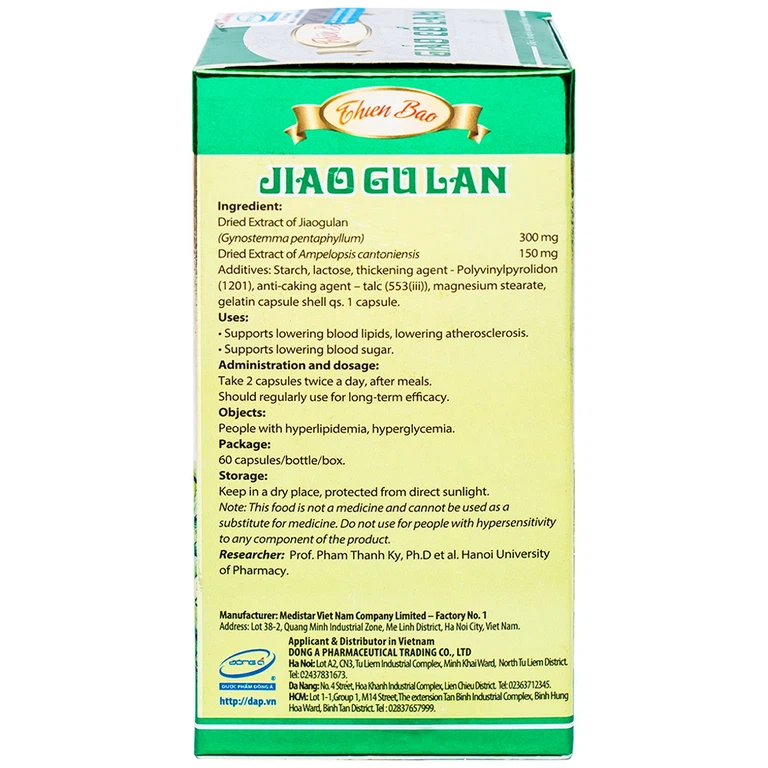 Viên uống Giảo Cổ Lam Thiên Bảo hỗ trợ giảm mỡ máu, giảm đường huyết (60 viên)