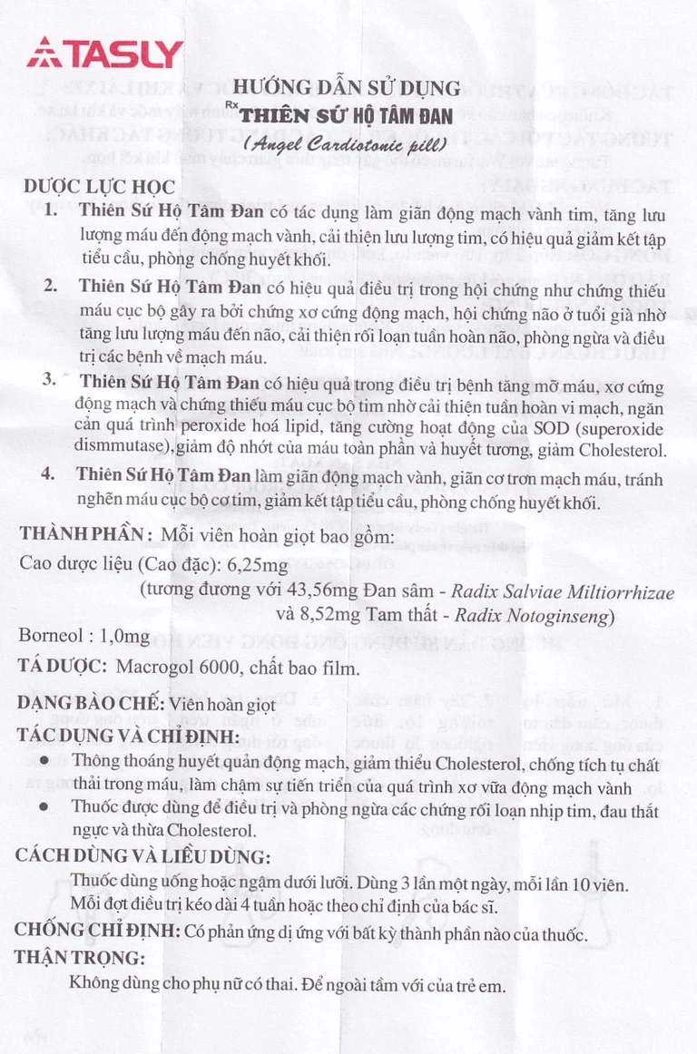 Thuốc Thiên Sứ Hộ Tâm Đan hỗ trợ tăng lưu lượng máu, cải thiện lưu lượng tim (2 lọ x 100 viên)