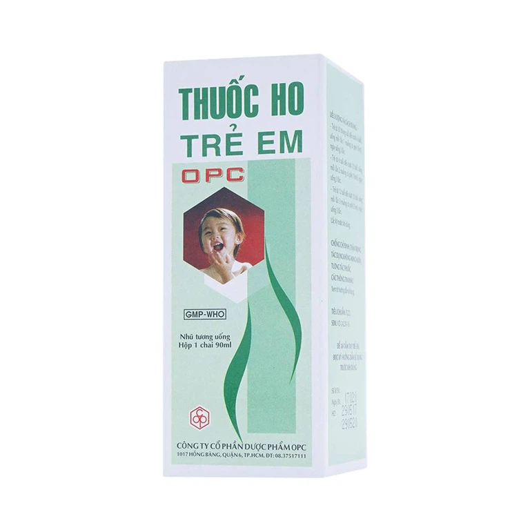 Siro ho trẻ em OPC điều trị viêm nhiễm đường hô hấp, các chứng ho gió, ho cảm, ho có đàm, đau họng (90ml)