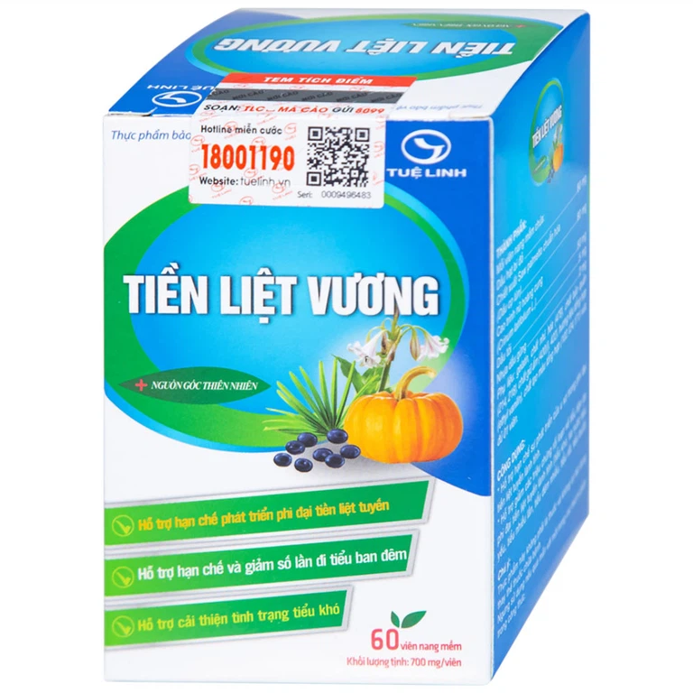 Viên uống Tiền Liệt Vương Tuệ Linh giúp hạn chế phát triển phì đại tiền liệt tuyến (60 viên)