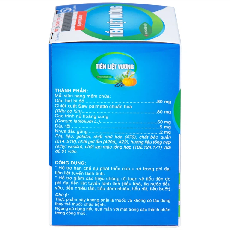 Viên uống Tiền Liệt Vương Tuệ Linh giúp hạn chế phát triển phì đại tiền liệt tuyến (60 viên)
