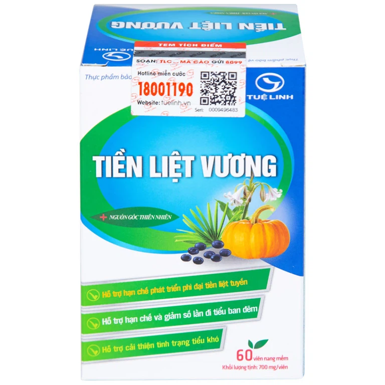 Viên uống Tiền Liệt Vương Tuệ Linh giúp hạn chế phát triển phì đại tiền liệt tuyến (60 viên)