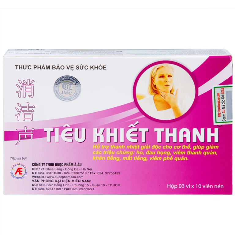 Viên uống Tiêu Khiết Thanh Á Âu hỗ trợ thanh nhiệt giải độc cho cơ thể (3 vỉ x 10 viên)