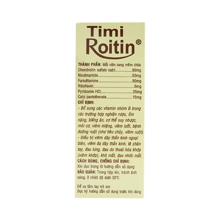 Thuốc Tmi Roitin bổ sung các vitamin nhóm B (24 vỉ x 5 viên)