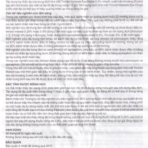 Dung dịch nhỏ mắt Timolol Maleate Eye Drops 0.5% Alcon điều trị tăng nhãn áp (5ml)