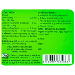 Viên ngậm Tragutan Dược 3-2 sát trùng đường hô hấp, đường miệng, làm dịu cơn ho (24 viên)