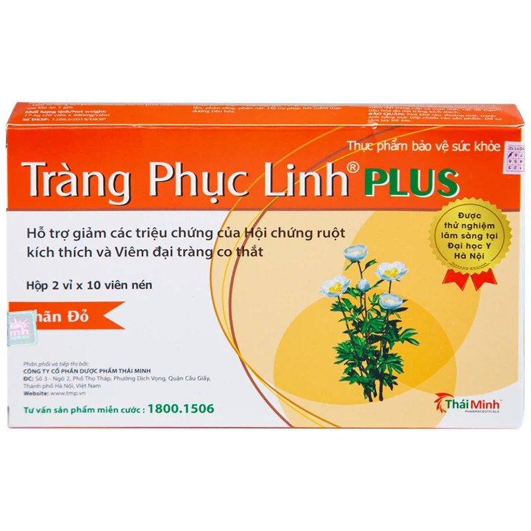 Viên uống Tràng Phục Linh Plus Thái Minh hỗ trợ giảm các triệu chứng của hội chứng ruột (2 vỉ x 10 viên)