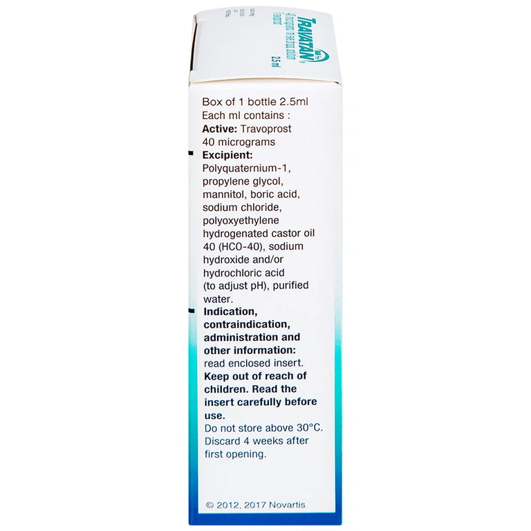 Thuốc nhỏ mắt Travatan Novartis làm giãn nhãn áp (2,5ml)