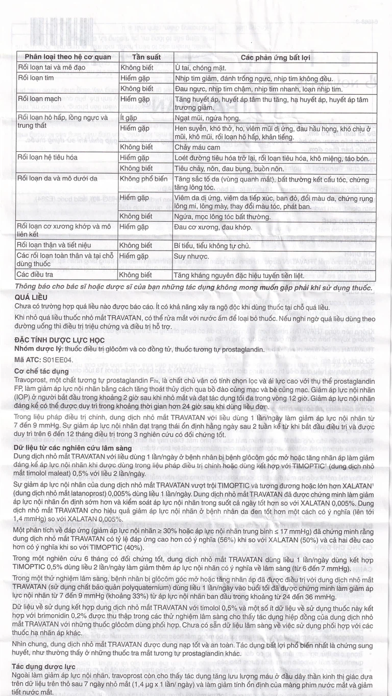 Thuốc nhỏ mắt Travatan Novartis làm giãn nhãn áp (2,5ml)