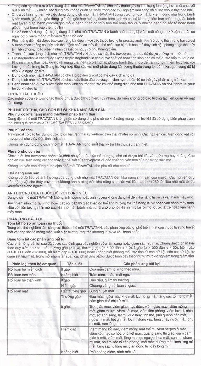 Thuốc nhỏ mắt Travatan Novartis làm giãn nhãn áp (2,5ml)