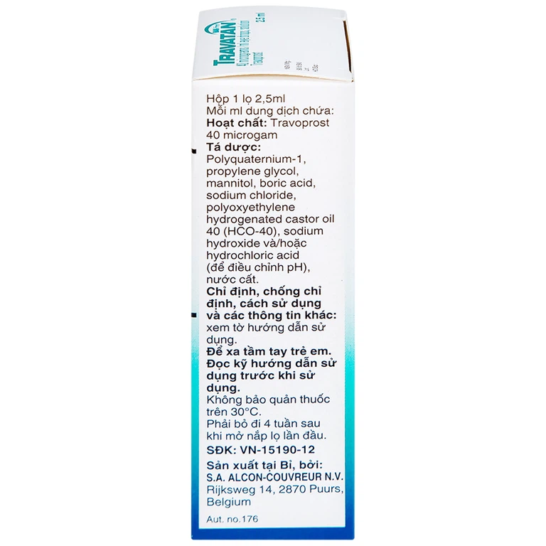 Thuốc nhỏ mắt Travatan Novartis làm giãn nhãn áp (2,5ml)