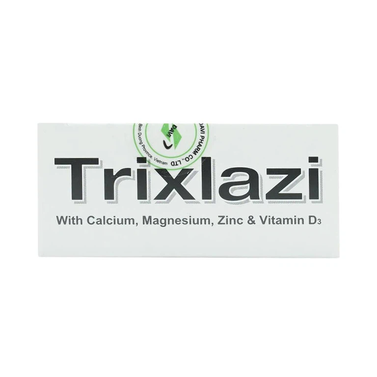 Thuốc Trixlazi DaviPharm bổ sung canxi, magnesi, kẽm và Vitamin D3 (3 vỉ x 10 viên)