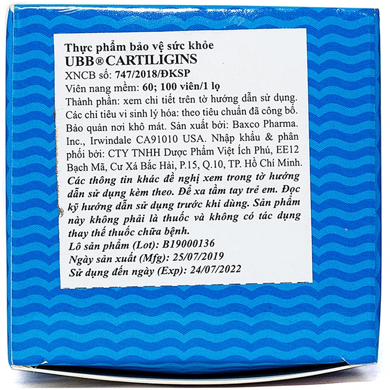 Viên uống Cartiligins UBB giảm đau nhức xương khớp (100 viên)