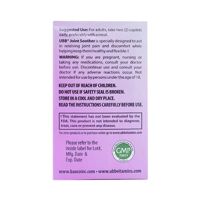 Viên uống Joint Soother UBB hỗ trợ tái tạo sụn và chất nhờn ở các đầu khớp xương (100 viên)