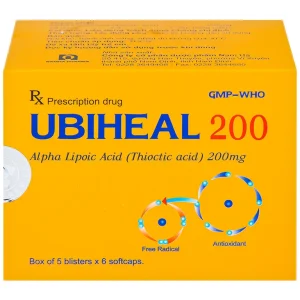Thuốc Ubiheal 200 Nam Hà điều trị các rối loạn cảm giác do bệnh thần kinh đái tháo đường (5 vỉ x 6 viên)