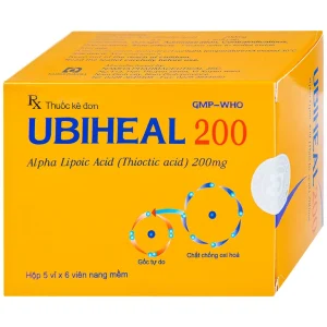 Thuốc Ubiheal 200 Nam Hà điều trị các rối loạn cảm giác do bệnh thần kinh đái tháo đường (5 vỉ x 6 viên)
