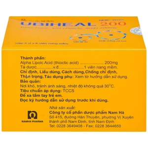 Thuốc Ubiheal 200 Nam Hà điều trị các rối loạn cảm giác do bệnh thần kinh đái tháo đường (5 vỉ x 6 viên)