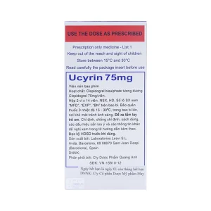 Thuốc Ucyrin 75mg Lesvi giảm những biến cố xơ vữa động mạch (2 vỉ x 14 viên)