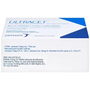Thuốc Ultracet Janssen hỗ trợ điều trị cơn đau từ trung bình đến nặng (3 vỉ x 10 viên)