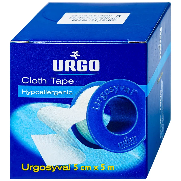 Băng keo lụa Urgosyval size 5cm x 5m băng các vết thương trong phẫu thuật, cố định thiết bị y tế