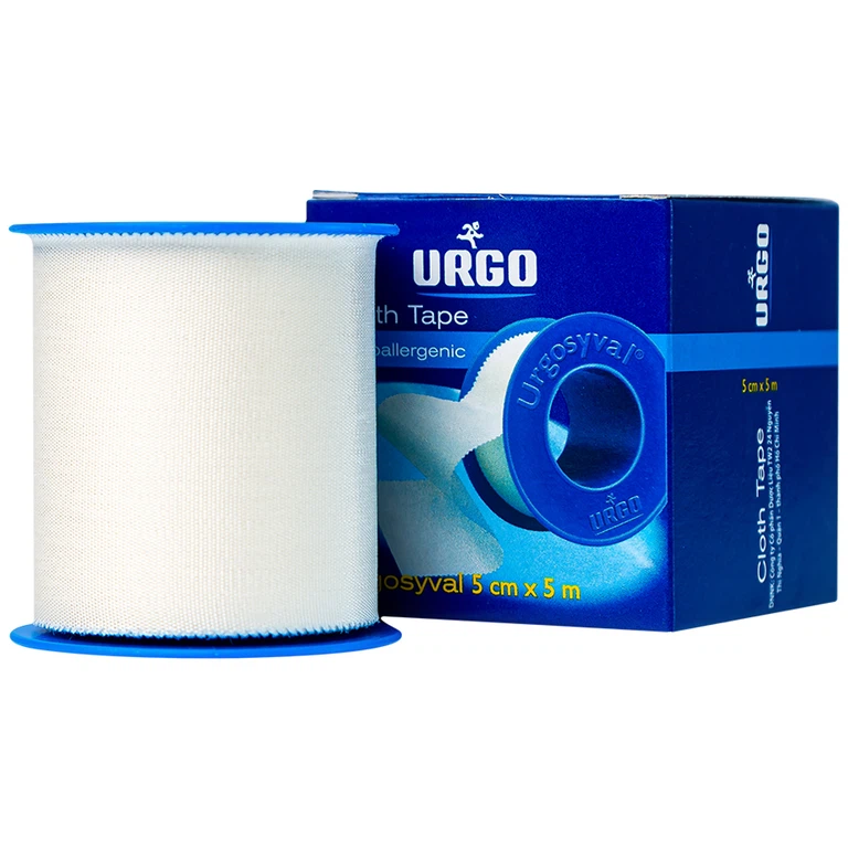 Băng keo lụa Urgosyval size 5cm x 5m băng các vết thương trong phẫu thuật, cố định thiết bị y tế