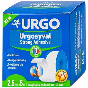 Băng keo lụa có độ dính cao Urgosyval Strong Adhessive size 2.5cm x 5m cố định băng gạc (1 cuộn)