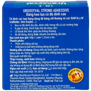 Băng keo lụa có độ dính cao Urgosyval Strong Adhessive size 1.25cm x 5m cố định băng gạc (1 cuộn)