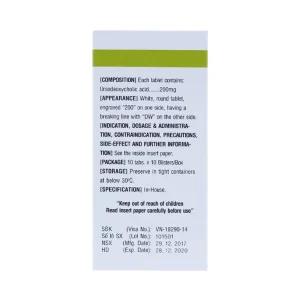 Thuốc Uruso Tab. 200mg Daewoong điều trị sỏi mật (10 vỉ x 10 viên)