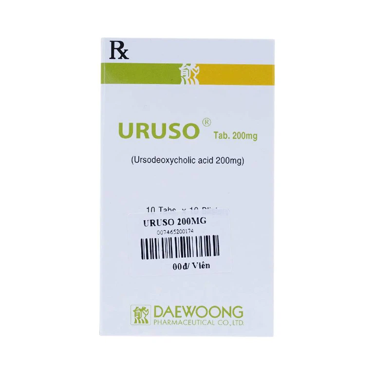 Thuốc Uruso Tab. 200mg Daewoong điều trị sỏi mật (10 vỉ x 10 viên)