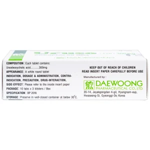 Thuốc Uruso Tab 300mg Daewoong điều trị sỏi mật (3 vỉ x 10 viên)