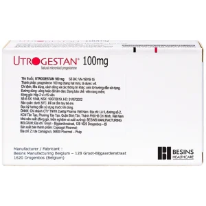 Thuốc Utrogestan 100mg Besins bổ sung nội tiết tố trong bệnh lý sản phụ khoa (2 vỉ x 15 viên)